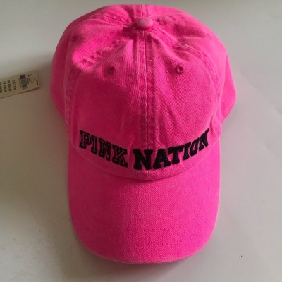 Victoria’s Secret Pink Nation Hot Pink Baseball Hat Cap One Size New  eb-59141633